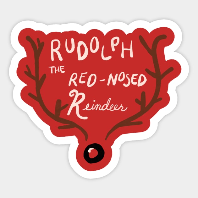 Rudolph the Red-Nosed Reindeer Sticker by Courtneychurmsdesigns